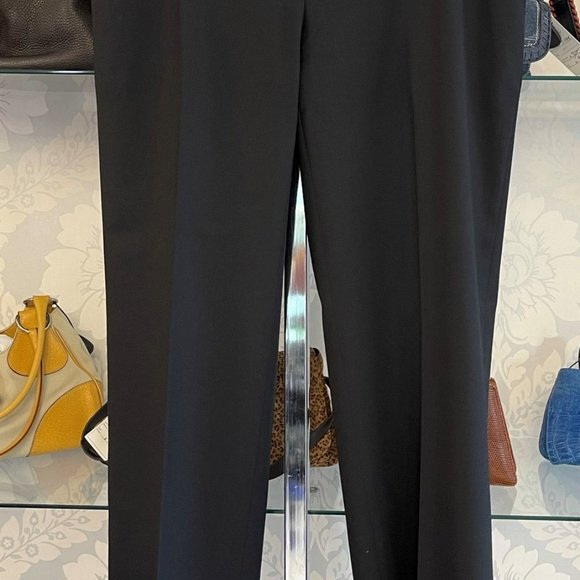 NINA RAYNOR Black Wool Blend Straight Leg Flat Front Dress Pant - Picture 4 of 12